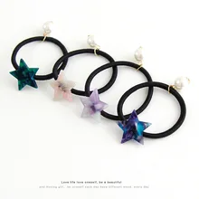 1 шт. простой звезда волос Веревка и ветер ацетат пластины волос кольцо головной убор женский сладкий и красивый жемчуг резинка для волос G0502