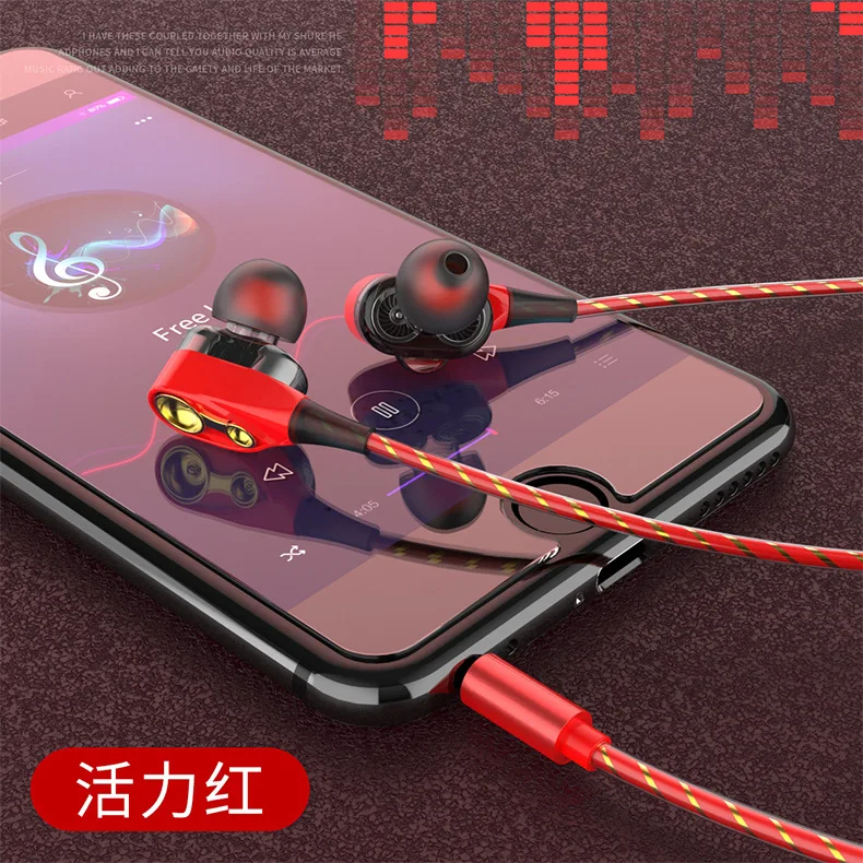 Наушники-вкладыши с двойным приводом, стереонаушники, бас 3,5 мм, наушники с микрофоном, наушники для IPhone, huawei, Xiaomi