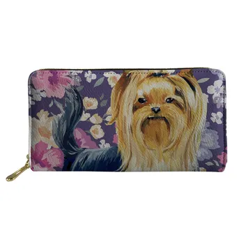 

Noisy Designs Purse PU Leather Women Cute Yorkie Printed Long Phone Cash Card Wallet Cluth Party Money Bag for Girl Smart Wallet