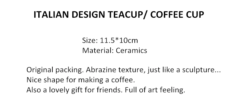 Италия барокко стиль керамическая кружка, чайная чашка/кофейная кружка свадебный подарок художественные украшения 1 шт./лот