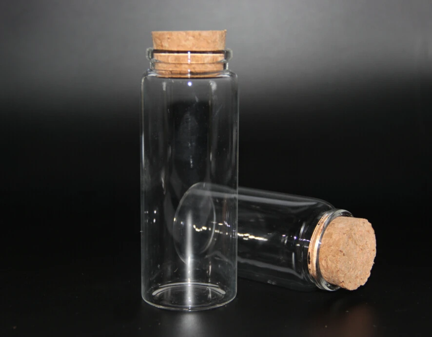 100pcs 47*120mm Wholesale Large Glass Wishing Bottles Storage Jars