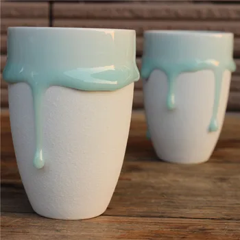 

creative craft gift ceramic cups nespresso espresso coffee mugs tea canecas zakka tazas scrub glazed milk cup white yellow