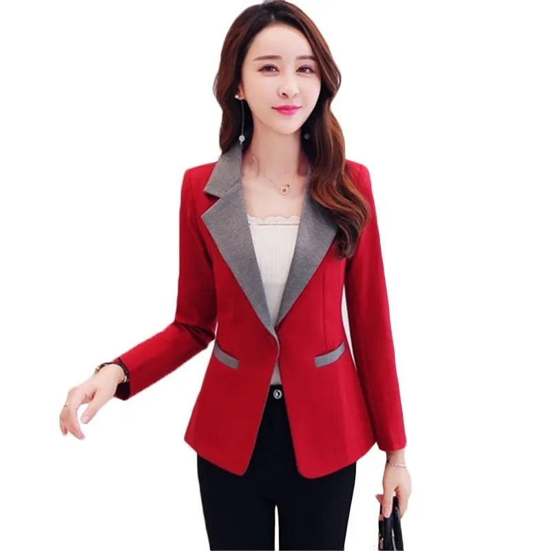 

Spring Autumn Suit coat Women Long Sleeves Slim Blazer Coats For Womens Temperament Short Plus size Blazers Outerwear 3XL F647