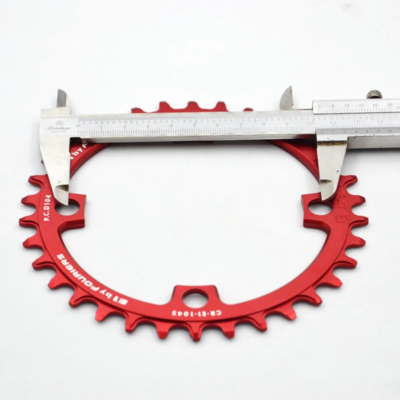 FOURIERS دراجة جبلية جولة شكل ضيق واسعة 30 T 32 T 34 T 104BCD الدراجة ChainWheel دائرة Crankset واحد لوحة دراجة أجزاء