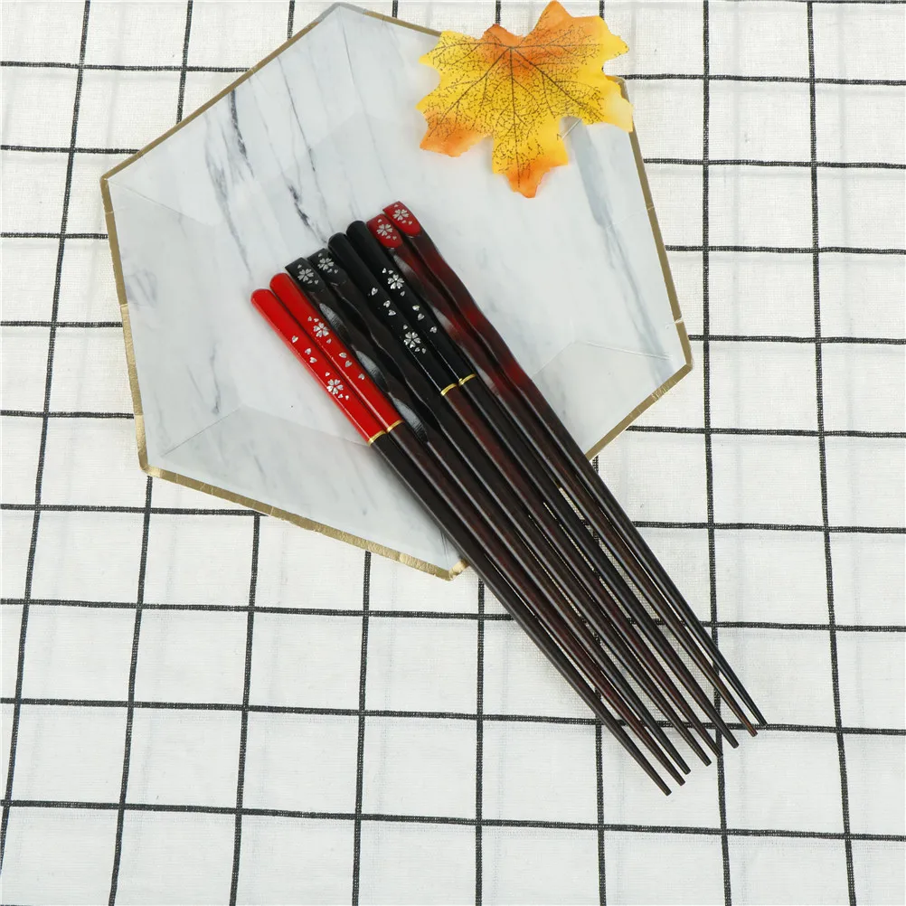 

Eco-Friendly Reusable Nature Wood Chopsticks Cherry Blossoms Nail Craft Antibacterial Anti Skid Healthy Chinese Chop Sticks