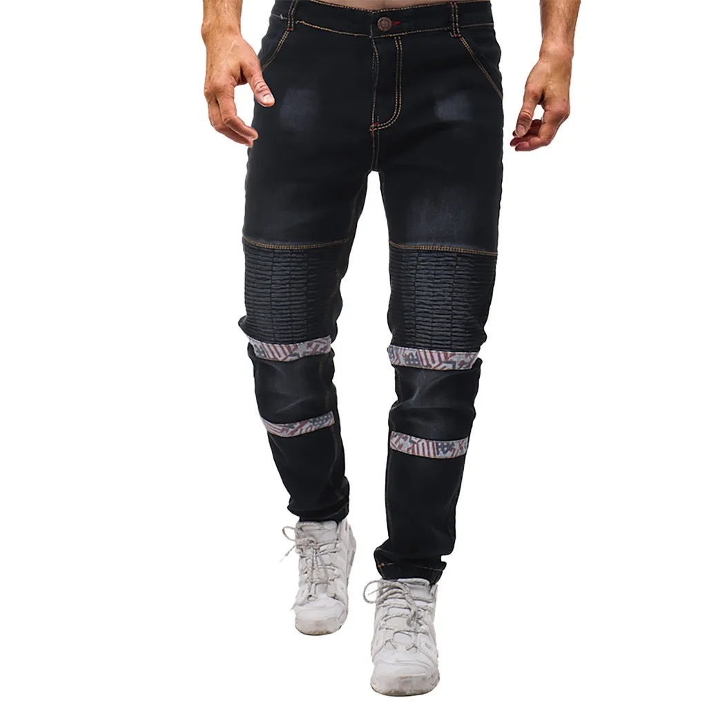 

Fashion Skinny Men Jean Slim Elastic Jean Homme Washed Ripped Mens Hip Hop Pants Jeans Black Men's Denim Biker Jeans7.12