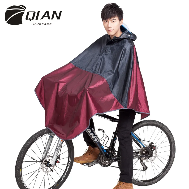 

QIAN Impermeable Raincoat Women/Men Bicycle Rain Poncho Waterproof Thicker Camping Cycling Motorcycle Rain Coat Bigger Size 3XL