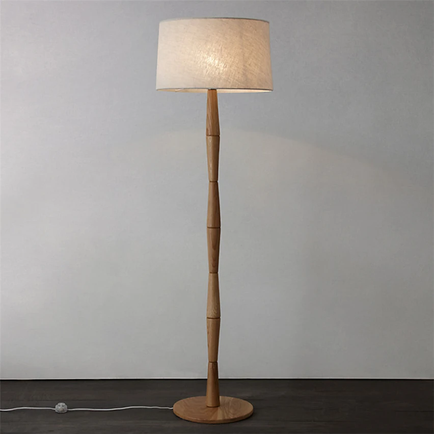 Retro Simple Fabric Creative Wood Floor Lamps Standing Staande Floor Lamps Standing Staande
