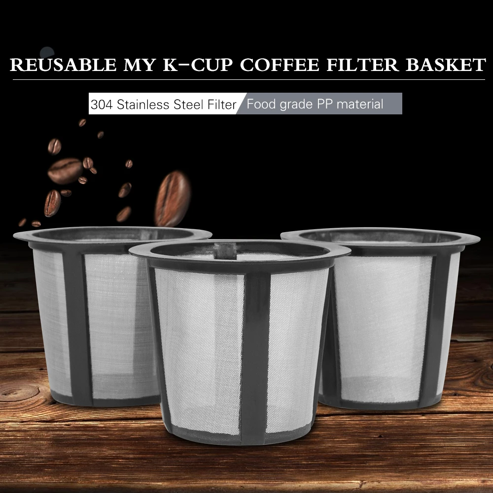 3pcBaskets+1pcPlastic Stent Metal Filter Cloth Refillable Baskets My K