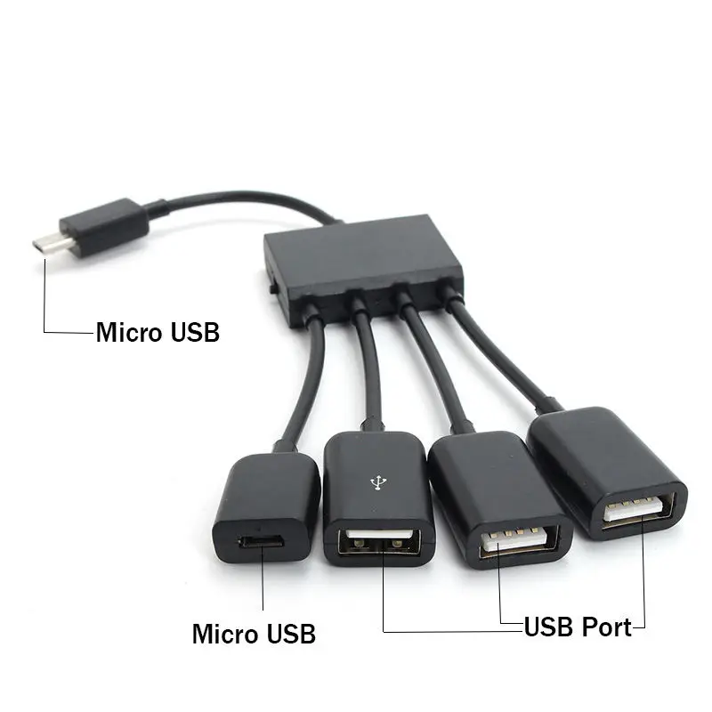 Высокое качество 3 USB к Micro USB OTG зарядный концентратор адаптер 4 в 1 Зарядка универсальная для samsung для Android