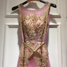 Gold Sequin Dress Sleeveless Rhinestone Evening Gowns Dark Red Prom Dress Long Elegant Party Dresses Beading Formal Gown GT52