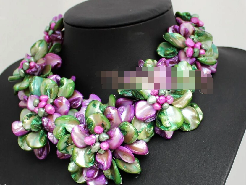 

HOT SELL - 0563 Necklace natural Colorful shell pearl flower choker necklace -Top quality free shipping