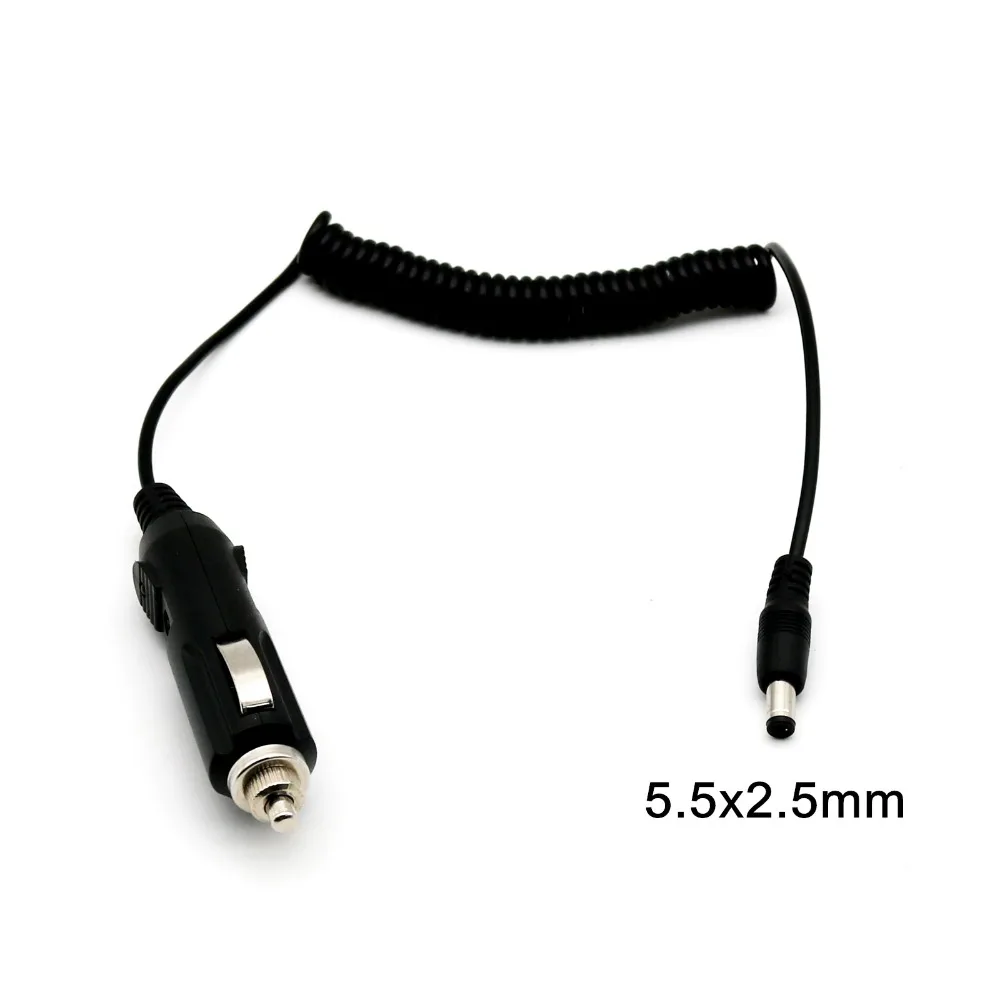 

1x Car Cigarette Lighter Power Supply to 5.5 x 2.5mm DC Male Plug With Spring Connector Cable Cord 5FT