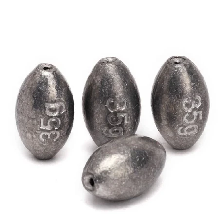 

15pcs Weight 35g Seawater Fishing Lead Sinkers Olive Shape Fish Lead Weights