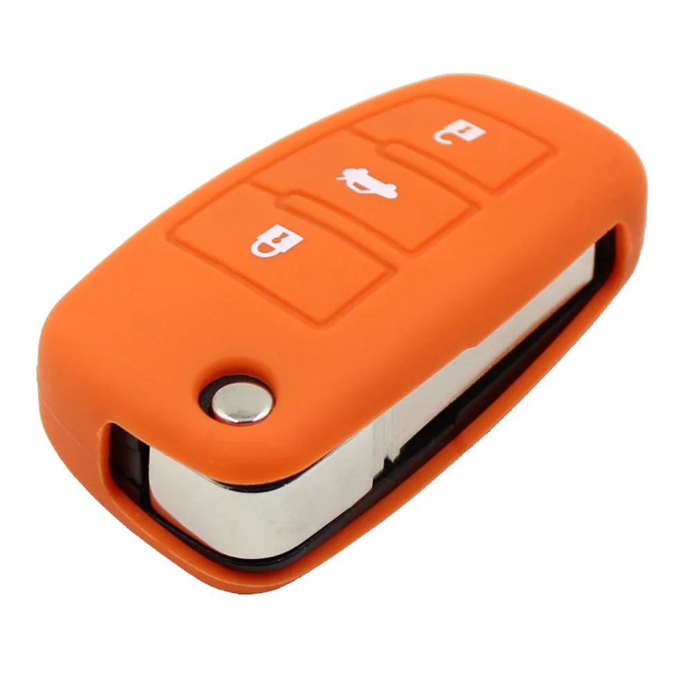 Smart Car Key 3 Button Silicon Key Folding Cover Fob Shell Holder For