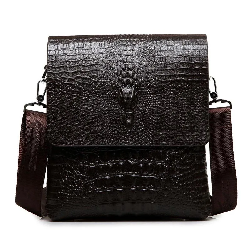 

fashion men messenger shoulder bags luxury designer Vintage Crossbody bags Male crocodile pattern briefcase men travel Bag 2019