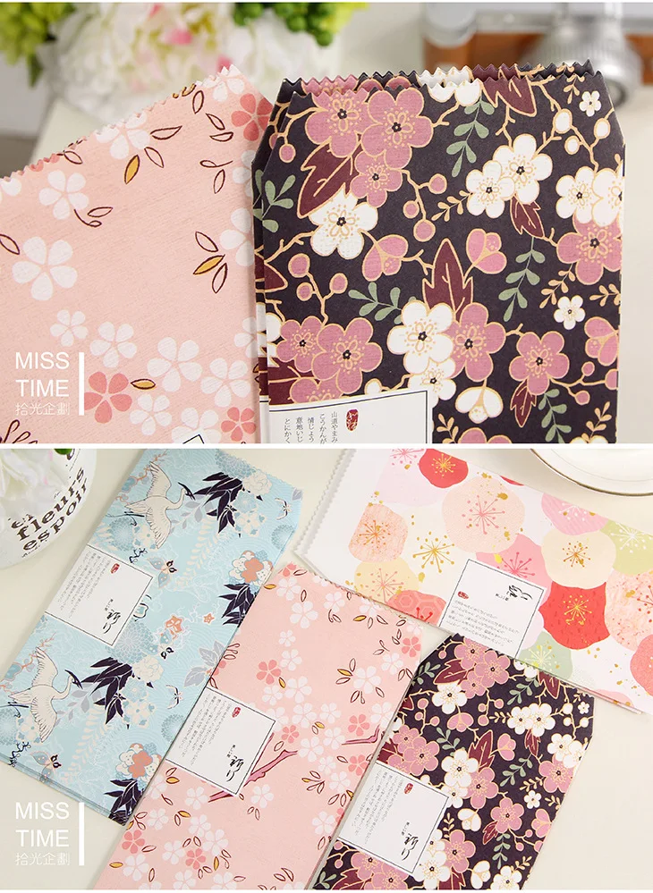 9 шт./компл. 3 обволакивает + 6 записывающая бумага милый красивый цветочный стиль цветной бумажный конверт для Подарочная Корейская
