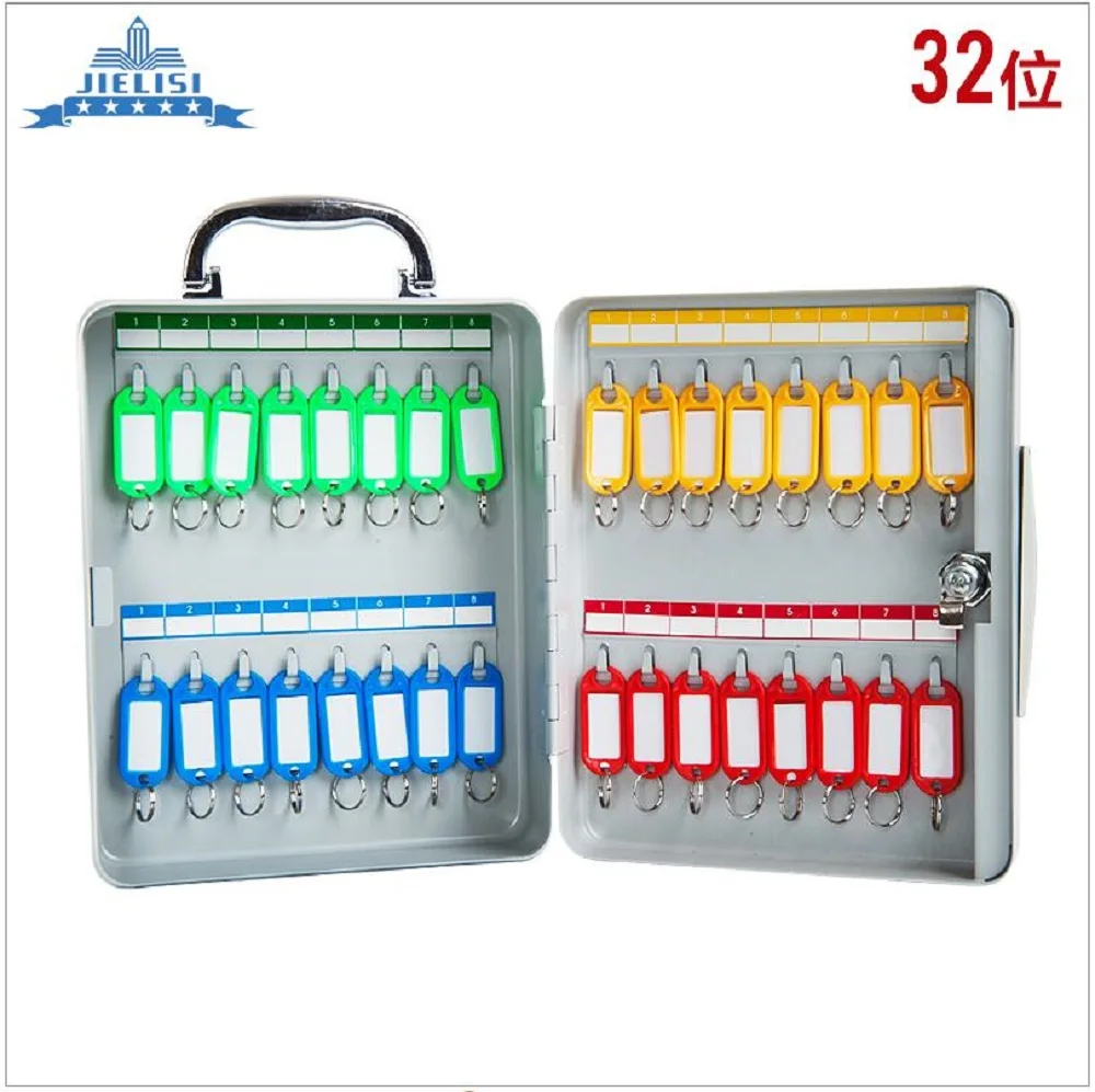 Key Cabinet Lockable Metal Box With 32 Tags Wall Mounted Security Key Storage For Property Management Company Home Office