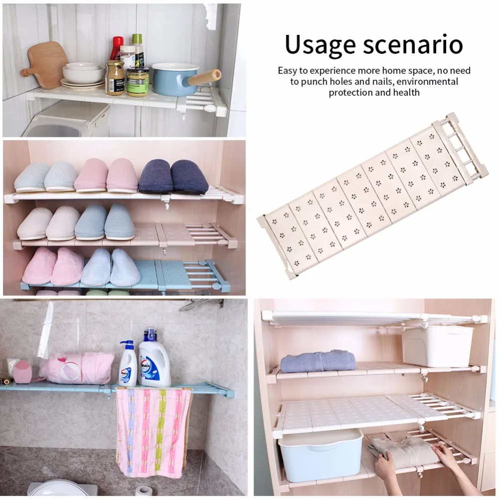 Günstig Einstellbar Stretching Kleiderschrank Layered Getrennt Fach Regale Bad Küche Lagerung Rack Schlafsaal Schlag Kostenloser