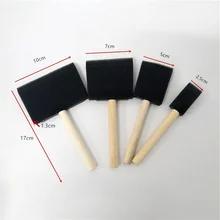 4 espuma Conjunto de Pincel de Esponja Escova de Pintura Quatro Tamanho Diferente Handel De Madeira Ferramentas de Arte de Pintura A Óleo Aquarela Bonito Estudantes Papelaria(China)