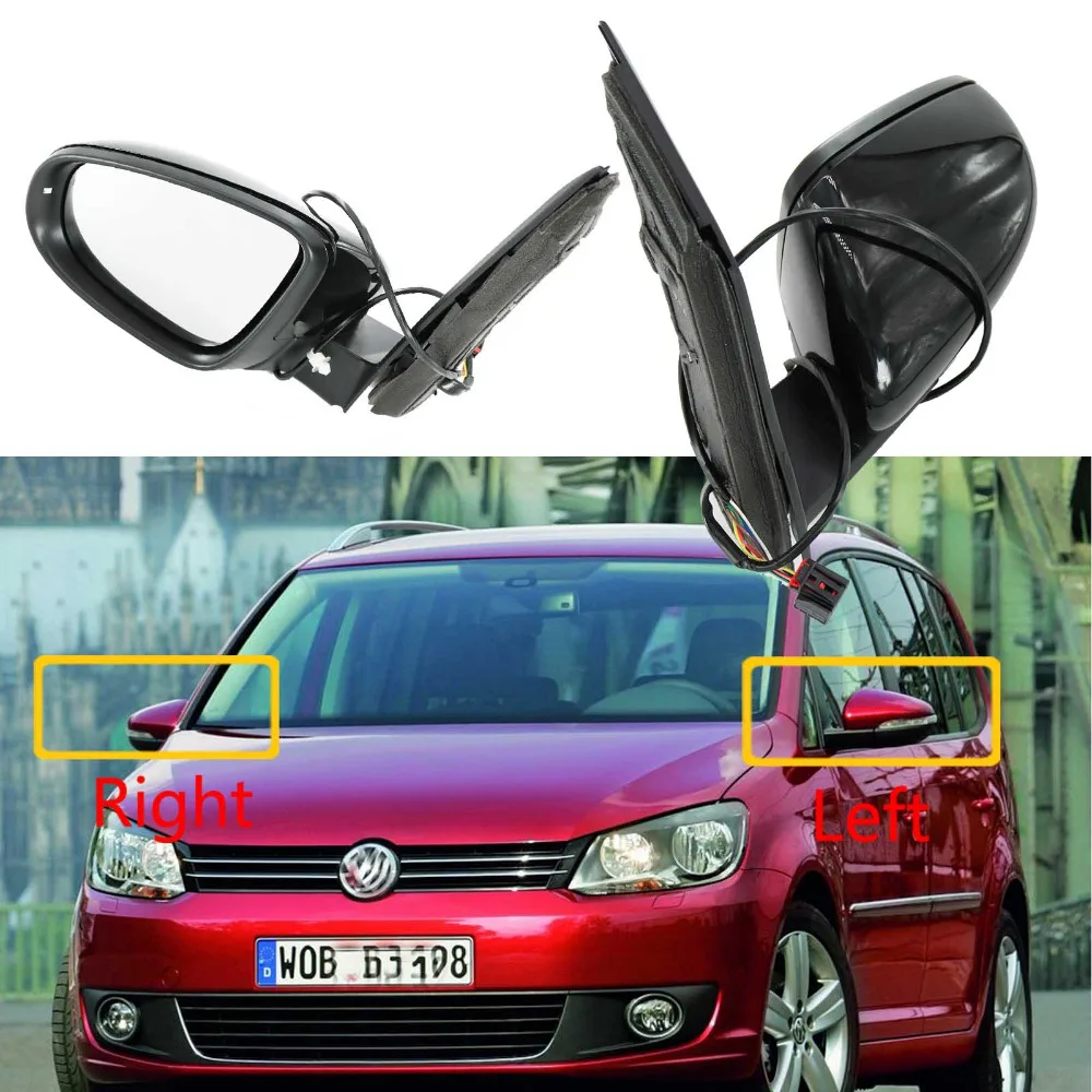 Heated Electric Wing Side Rear Mirror For VW Touran MK2 Facelift 2011
