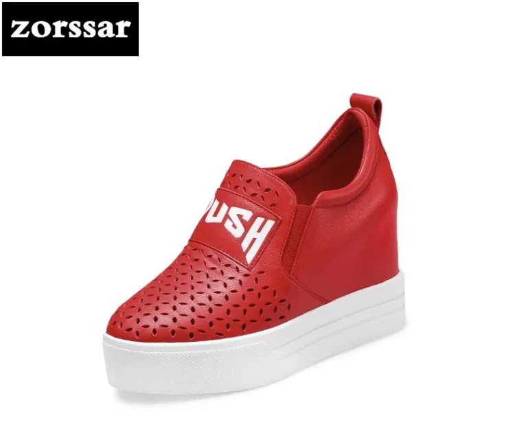 

{Zorssar} summer Women sneakers Shoes breathable 2018 New Womens Wedges Height Increasing Casual shoes Ladies High heels pumps