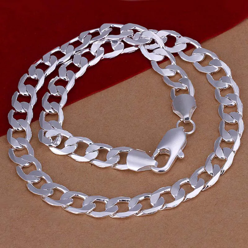 925 chapado en plata esterlina plana Serpiente Cadena Tobillera