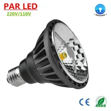 Высокой мощности CREE Par30 Светодиодный лампа E27 15 Вт светодиодный AC 220 V 230 V 110 V точечная Регулируемая подсветка белый 5500 K теплый белый 2700 K