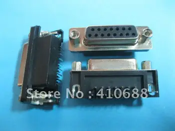 

100 Pcs Per Lot 15 pin Female PCB Connector Right Angle DIP 2 Rows Hot Sale