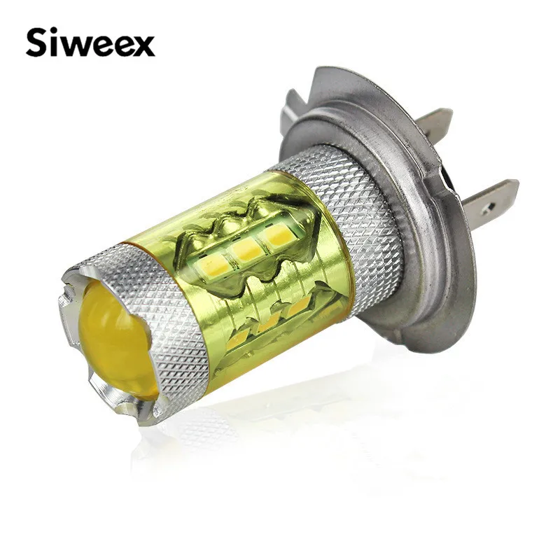 

2Pcs High power 80W LED Fog Light H1 H3 H4 H7 H8 H11 9005 9004 4300K Yellow 2835 Driving Bulbs 12V Car Golden Fog lights Lamp