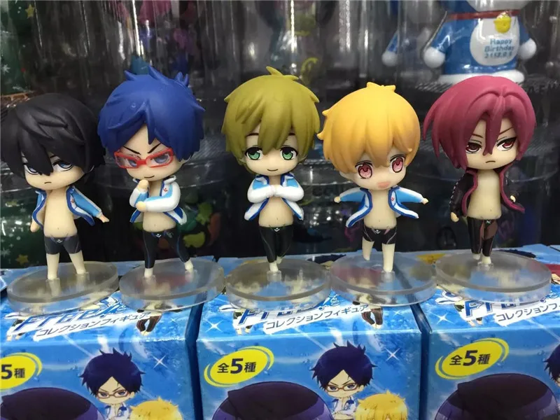 Cute Japanese Anime Free Iwatobi Swim Club Rin Macoto Haruka Nanase Rei Pvc Action Figure Collection Model Kids Toys 5pcs Lot Action Figures Aliexpress