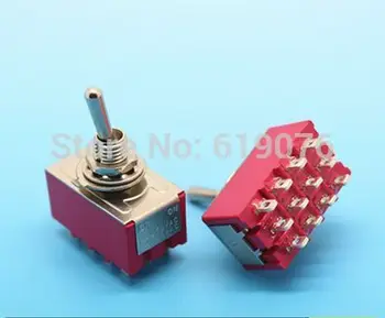 

10pcs 6A/125VAC 2A/250VAC 12 Pin 4PDT ON/ON 2 Position Mini MTS-402 Toggle Switch