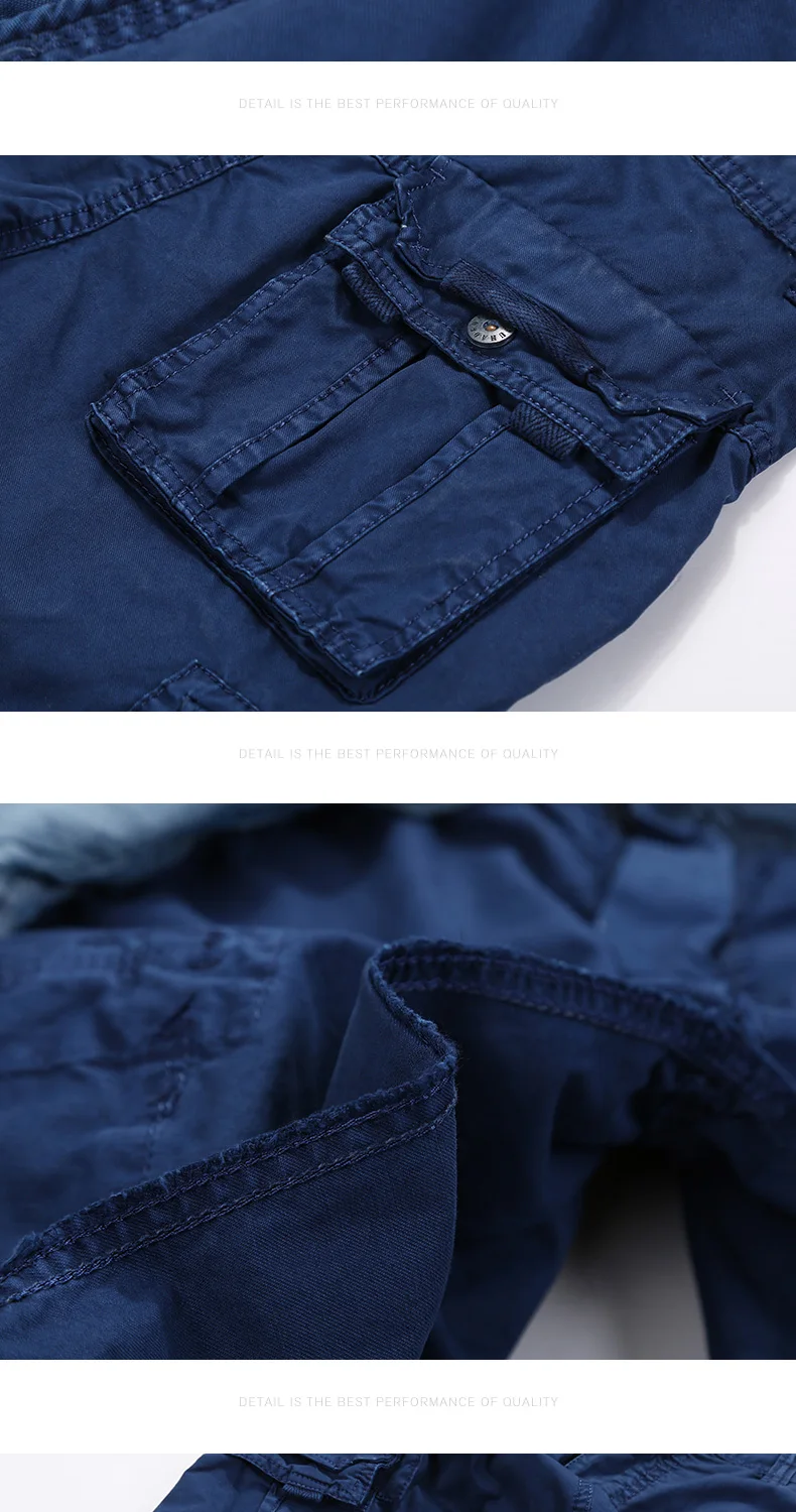 Oufisun летние новые мужские повседневные Модные карго-шорты мужские карманные чистого хлопка мыть ткань обшитые мужские шорты плюс размер