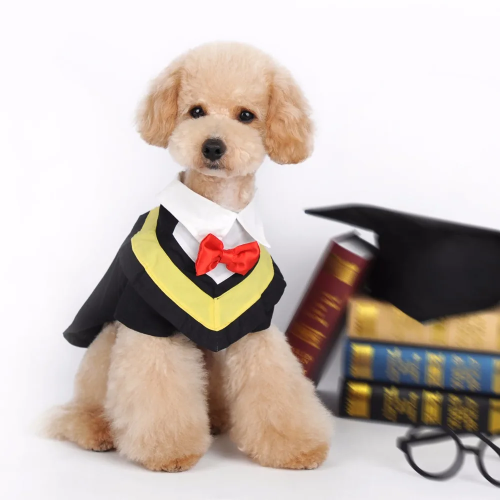 Dog clothes pet clothes graduation doctor suit turned dog dressin Dog