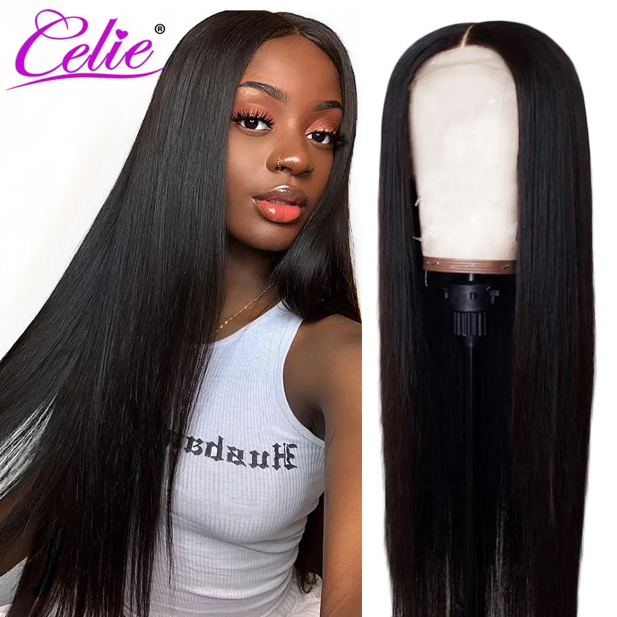 

Celie Hair Lace Front Human Hair Wigs Pre Plucked Brazilian Straight Lace Front Wig 150 180 250 Density 360 Lace Frontal Wig