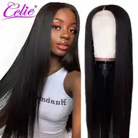 Celie Hair Lace Front Human Hair Wigs Pre Plucked Brazilian Straight Lace Front Wig 150 180 250 Density 360 Lace Frontal Wig