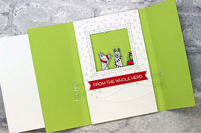 

2PC Trifold Slider For kissing llamas Wedding Metal Cutting Dies Scrapbooking Craft Die cuts Card making diy Emboss 57*110MM