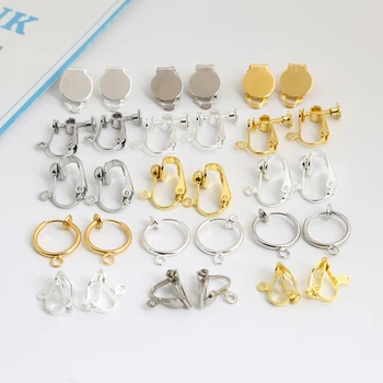 

DIY Earrings Accessories Gold Silver Color Earring Clips Copper Iron Non Piercing Screw Ear Wire Hooks For Jewelry Making