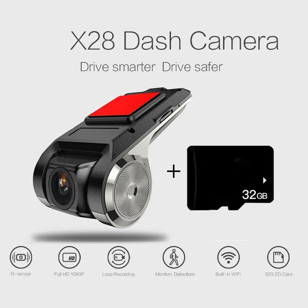 Горячая автомобильная USB DVR камера GPS видеорегистратор Автомобильный видеорегистратор g-сенсор с картой памяти TF 32G