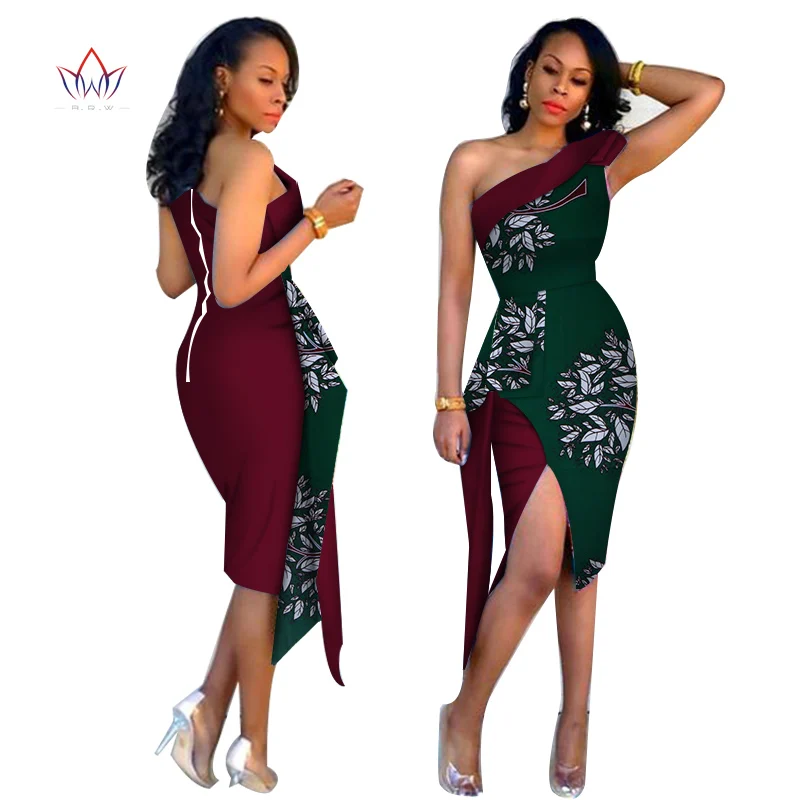 Vestidos Африканский для женщин платья для 2019, Новая мода Элегантный Воротник африканская одежда Дашики плюс размеры пикантные вечерние