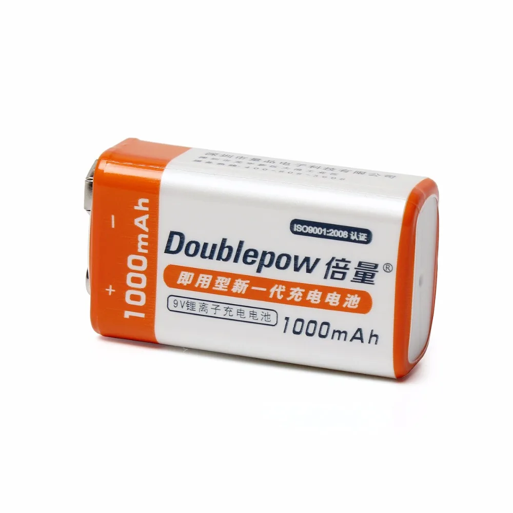 

10pcs Doublepow 9V 1000mAh LSD Li-ion Rechargeable Battery Prismatic Batteries with 1200 Cycle