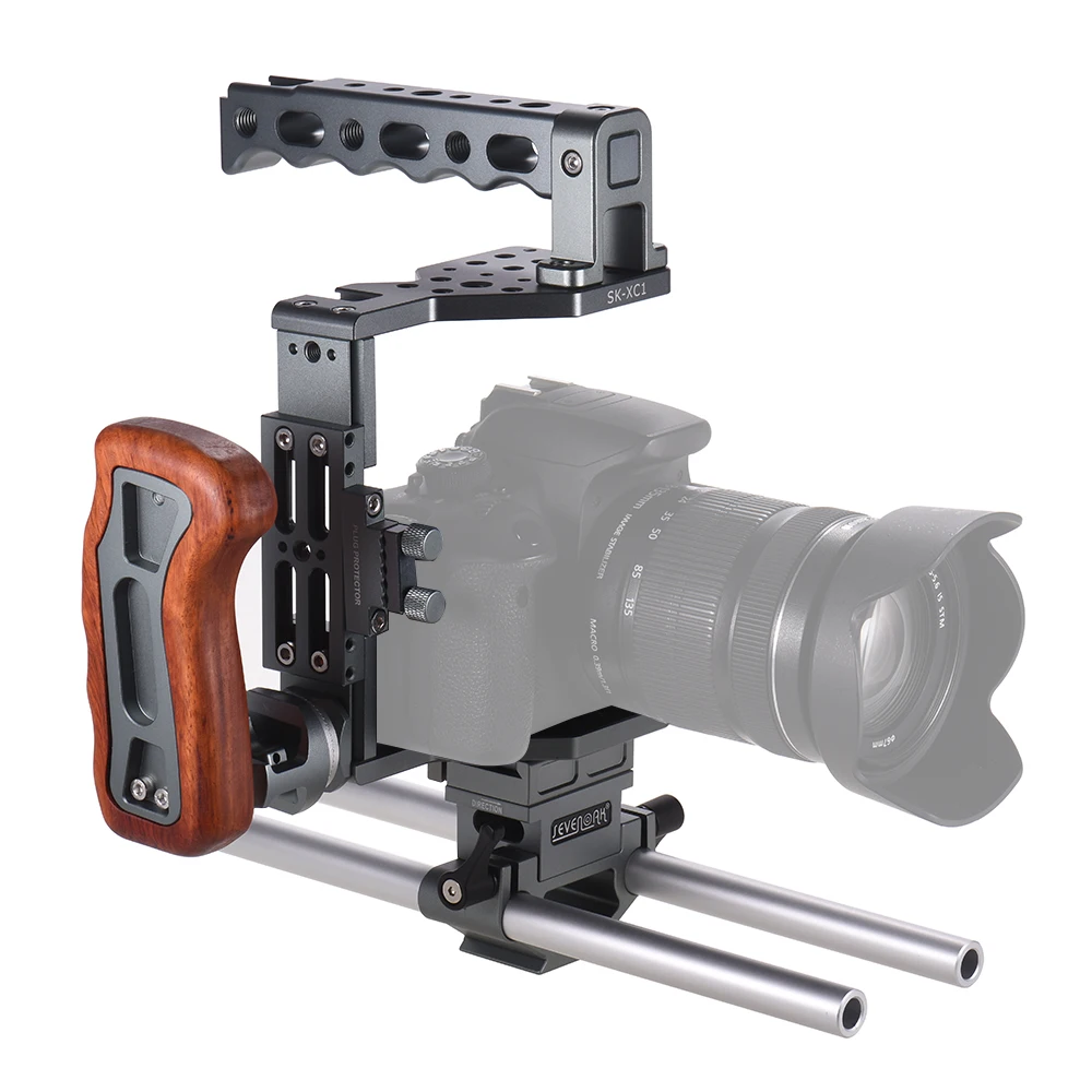 SEVENOAK SK XC1 Universal DSLR Camera Cage 15mm Rod Baseplate Kit