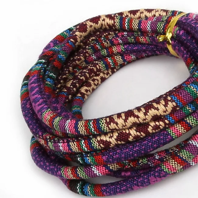 Высокое качество, 8 цветов, толщина 5 мм, разноцветные тканевые веревки в богемном стиле, веревка для плетения, сумка для изготовления ювелирных изделий - Цвет: Color 06