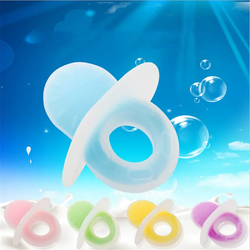 1Pc Cute Nipple Pacifier Shaped Baby Chewing Toys Food Grade Soft Silicone Teething Toys Cute