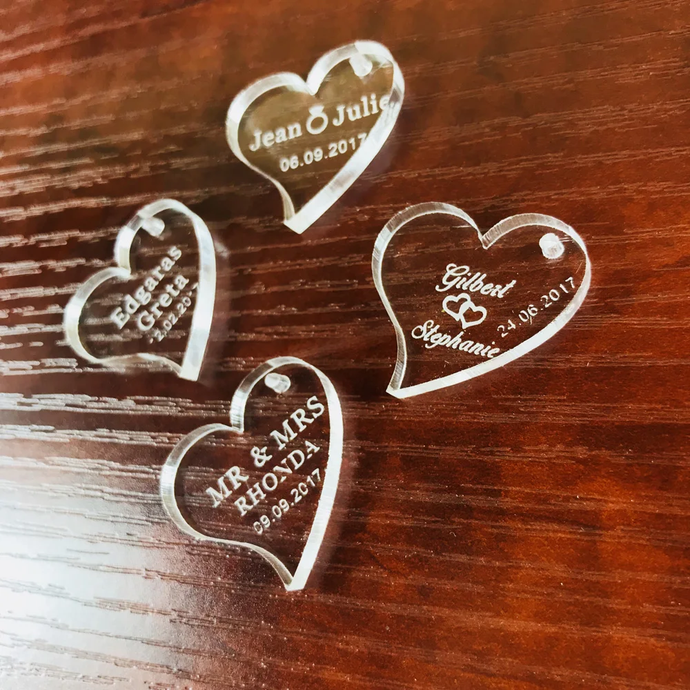 50 pieces Personalized Engraved Baby Baptism Love Heart Decor ,Customized  Wedding Table Decoration Favors Souvenirs Tag (4)