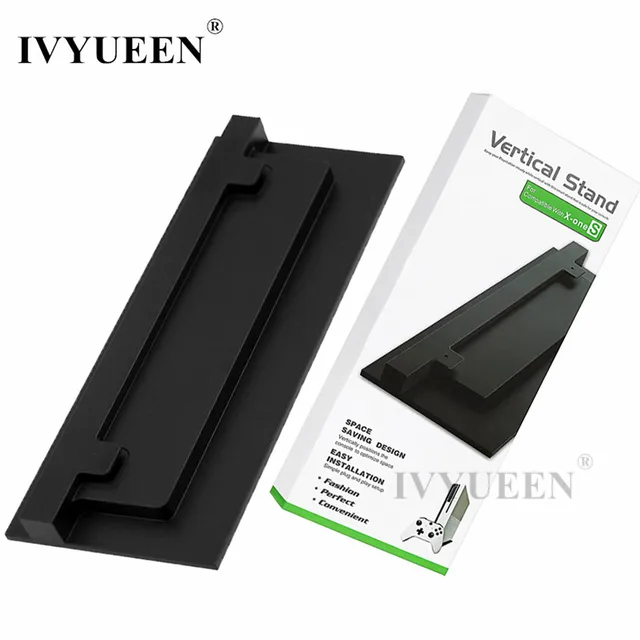 Best Offers IVYUEEN For Microsoft Xbox One S Slim Console Anti-Slip Vertical Stand Dock Mount Cradle Holder Game Accessories - Black / White