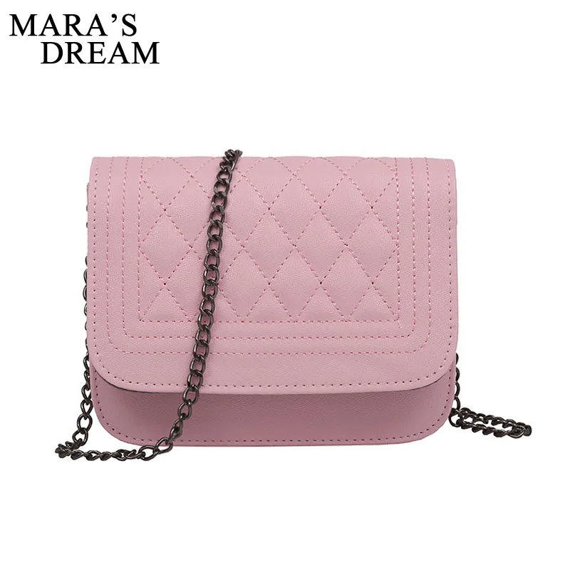  Mara's Dream 2019 PU Leather Women Messenger Bag Plaid Crossbody Fortnite Chain Trendy Candy Color  - 32822662614