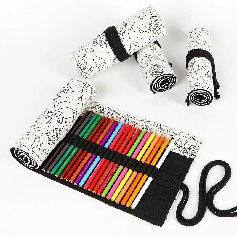 

36/48/72Hole Girls Pouch Pencilcase Kawaii Rolling Pencil-case School For Pencil Case Cute Storage Vintage Cases Kids Pencils