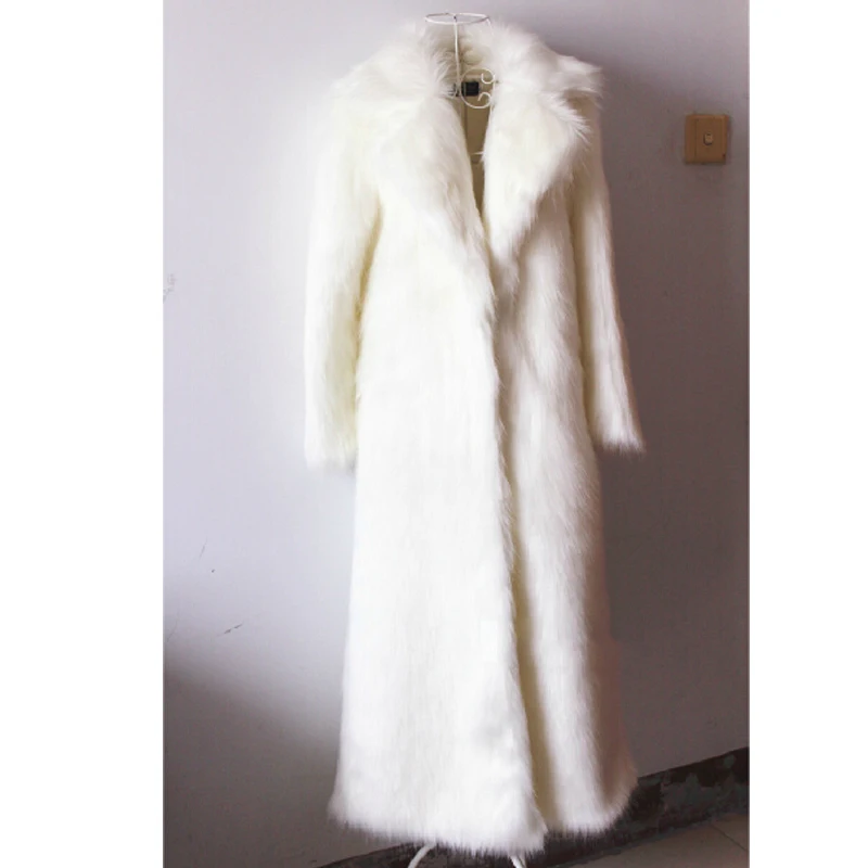 2017 зимние длинные женские пальто из искусственного меха плюшевые лисий мех