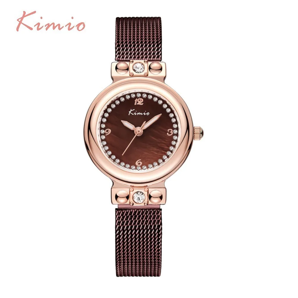 KIMIO Arc Unique Watch Women Retro Milanese Mesh Bracelet Stainless Steel Watch Band Luxury Brand Women Watches 2018 Diamond